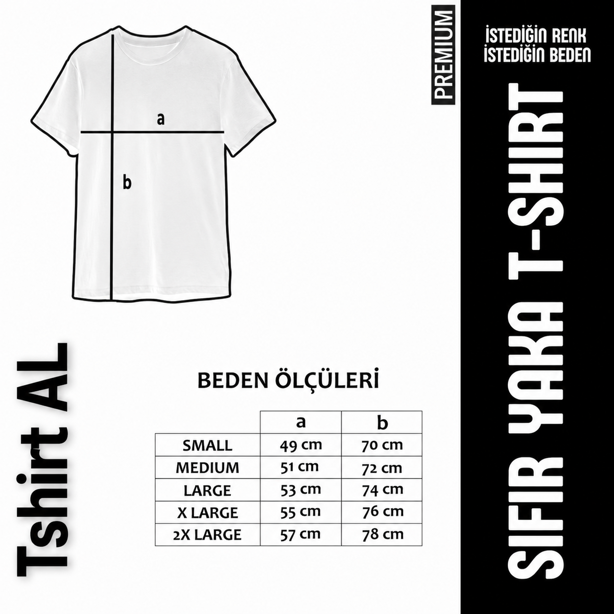 İşletmene Özel 6 Renk Premium Kısa Kol Tshirt  Baskı Dahil 10  Adet - Adet Fiyatı 400 TL