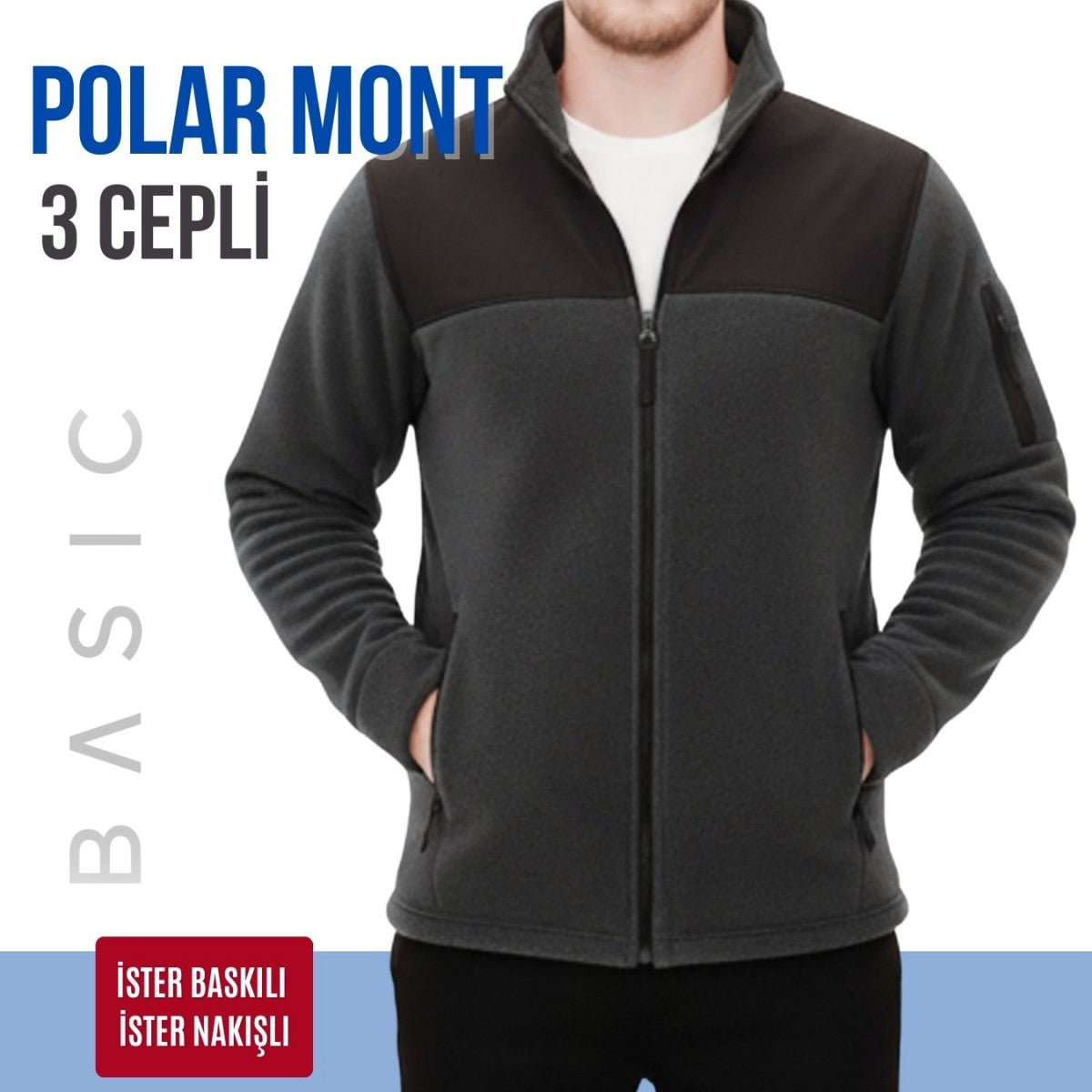 İşletmene Özel 6 Renk Premium Kalite Softshelli Polar Mont 3 Cepli Baskı Dahil 10 Adet - Adet Fiyatı 650 TL