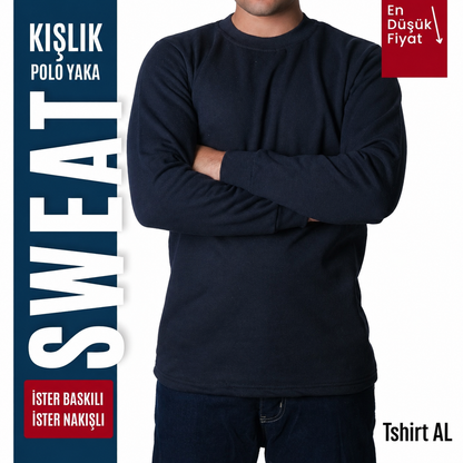 İşletmene Özel 7 Renk Sıfır Yaka Sweatshirt Baskı Dahil - Numune 1 Adet Fiyatı 350 TL