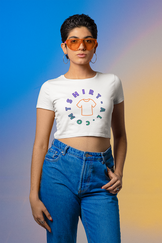 Tasarlanabilir Crop Tshirt Premium Kalite Baskı ve Kumaş